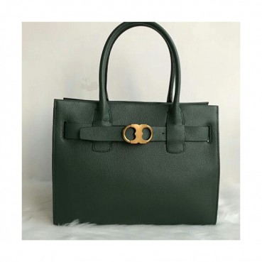 Tory Burch Leather Green Link Tote Bag,34cm - 토리버치 레더 그린 링크 토트백 TBB0035,34cm