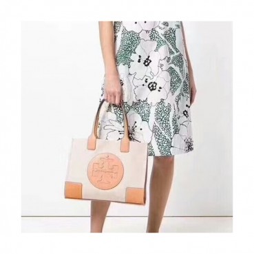 Tory Burch Ivory Ella Canvas Tote Bag,44cm - 토리버치 아이보리 엘라 캔버스 토트백 TBB0030,44cm