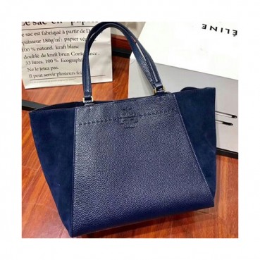 Tory Burch Leather Navy Mcgraw Carryall Tote Shoulder Bag,33cm - 토리버치 레더 네이비 맥그로우 캐리올 토트 숄더백 TBB0016,33cm