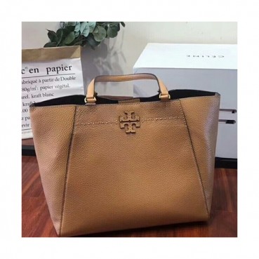 Tory Burch Leather Brown Mcgraw Carryall Tote Shoulder Bag,33cm - 토리버치 레더 브라운 맥그로우 캐리올 토트 숄더백 TBB0015,33cm