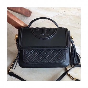 Tory Burch Leather Tassel Black Chain Tote Shoulder Bag,22cm - 토리버치 레더 태슬 블랙 체인 토트 숄더백 TBB0008,22cm