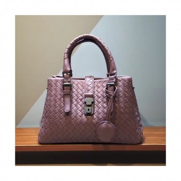 Bottega Veneta Leather Purple Roma Small Tote Shoulder Bag,26cm - 보테가 베네타 레더 퍼플 스몰 로마 토트 숄더백 7453