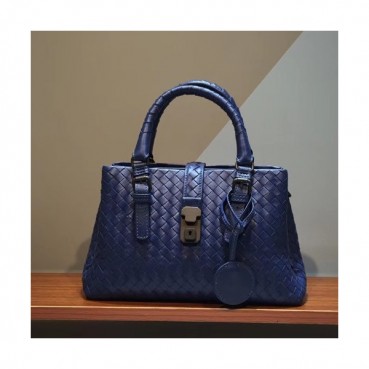 Bottega Veneta Leather Blue Roma Small Tote Shoulder Bag,26cm - 보테가 베네타 레더 블루 스몰 로마 토트 숄더백 7453