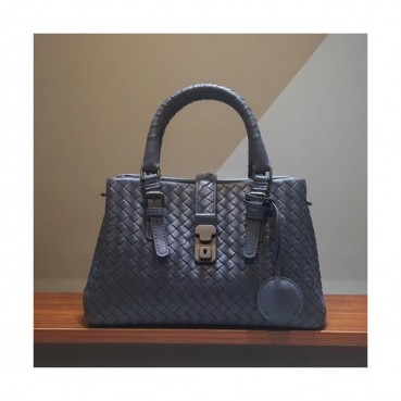 Bottega Veneta Leather Blue Roma Small Tote Shoulder Bag,26cm - 보테가 베네타 레더 블루 스몰 로마 토트 숄더백 7453