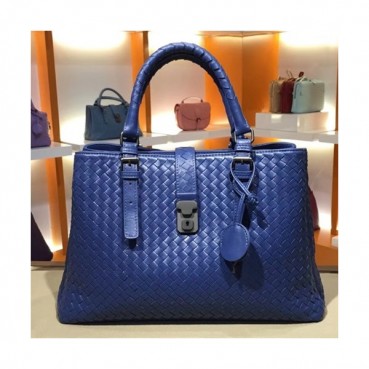 Bottega Veneta Leather Blue Roma Large Tote Shoulder Bag,38cm - 보테가 베네타 레더 블루 라지 로마 토트 숄더백 7453