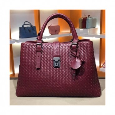 Bottega Veneta Leather Wine Roma Large Tote Shoulder Bag,38cm - 보테가 베네타 레더 와인 라지 로마 토트 숄더백 7453