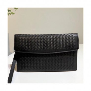 Bottega Veneta Leather Black Hand Bag,25cm - 보테가 베네타 레더 블랙 남성용 핸드백 BVB0096,25cm