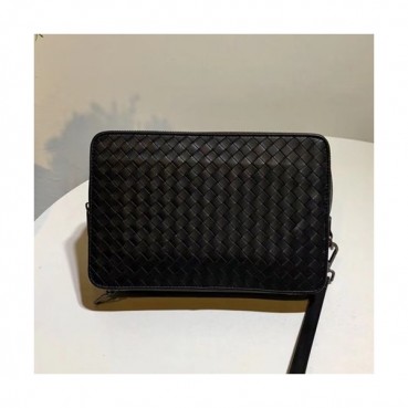 Bottega Veneta Leather Black Hand Bag,24cm - 보테가 베네타 레더 블랙 남성용 핸드백 BVB0095,24cm