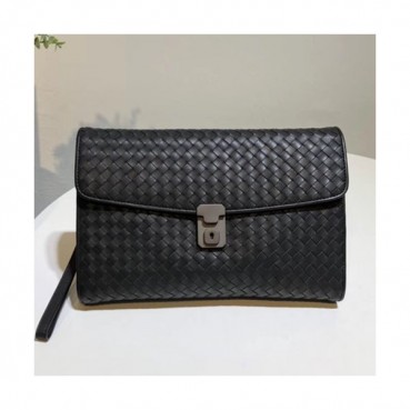 Bottega Veneta Leather Black Hand Bag,29cm - 보테가 베네타 레더 블랙 남성용 핸드백 BVB0094,29cm