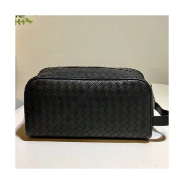 Bottega Veneta Leather Black Hand Bag,25cm - 보테가 베네타 레더 블랙 남성용 핸드백 BVB0093,25cm