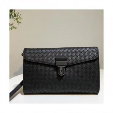 Bottega Veneta Leather Black Hand Bag,26cm - 보테가 베네타 레더 블랙 남성용 핸드백 BVB0090,26cm