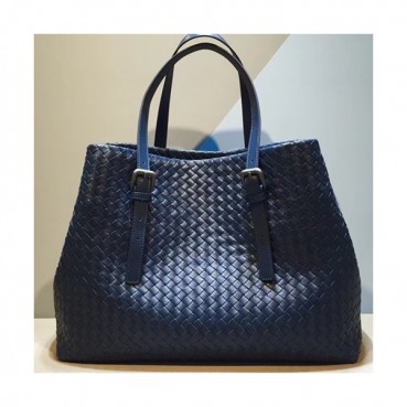 Bottega Veneta Leather Navy Women Tote Bag,39cm - 보테가 베네타 레더 네이비 여성용 토트백 1026