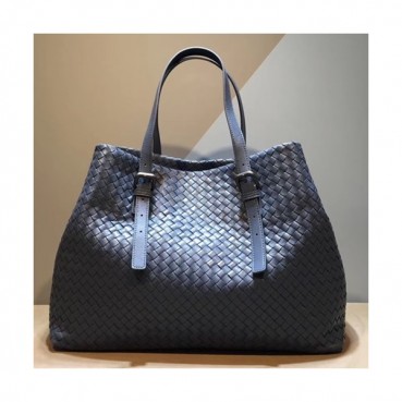 Bottega Veneta Leather Blue Women Tote Bag,39cm - 보테가 베네타 레더 블루 여성용 토트백 1026