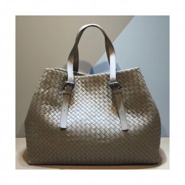 Bottega Veneta Leather Beige Women Tote Bag,39cm - 보테가 베네타 레더 베이지 여성용 토트백 1026