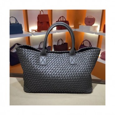 Bottega Veneta Leather Dark Gray Women Tote Bag,40cm - 보테가 베네타 레더 다크그레이 여성용 토트백 5211