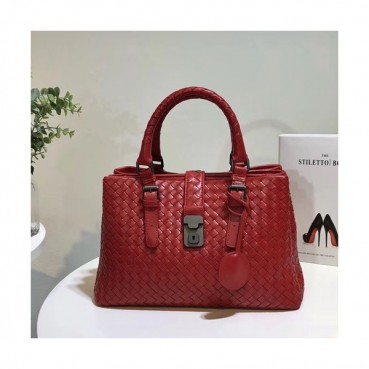 Bottega Veneta Leather Black Roma Medium Tote Shoulder Bag,32cm - 보테가 베네타 레더 블랙 미듐 로마 토트 숄더백 7453