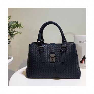 Bottega Veneta Leather Black Roma Medium Tote Shoulder Bag,32cm - 보테가 베네타 레더 블랙 미듐 로마 토트 숄더백 7453