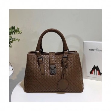 Bottega Veneta Leather Black Roma Medium Tote Shoulder Bag,32cm - 보테가 베네타 레더 블랙 미듐 로마 토트 숄더백 7453