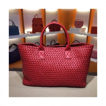 Bottega Veneta Leather Red Women Tote Bag,40cm - 보테가 베네타 레더 레드 여성용 토트백 5211