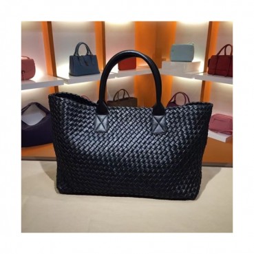 Bottega Veneta Leather Black Women Tote Bag,40cm - 보테가 베네타 레더 블랙 여성용 토트백 5211