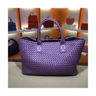 Bottega Veneta Leather Purple Women Tote Bag,40cm - 보테가 베네타 레더 퍼플 여성용 토트백 5211