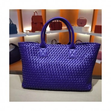 Bottega Veneta Leather Blue Women Tote Bag,40cm - 보테가 베네타 레더 블루 여성용 토트백 5211