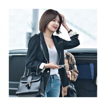 Delvaux Tote Shoulder Bag,20CM - 델보 토트 숄더백,블랙,DVB0001 .20CM,소녀시대 수영