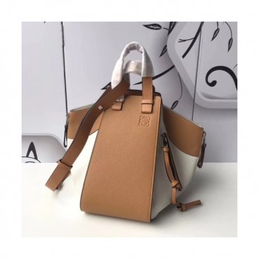 Loewe Medium Hammock Tote Bag, 29CM - 로에베 미듐 해먹 토트백 ,LOE0069, 32CM,브라운+베이지