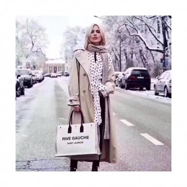 Saint Laurent Women Rive Gauche Tote Shopper Bag,48CM - 입생로랑 여성용 리브 고시 토트 쇼퍼백 299290  ,SLB0051,48CM,화이트