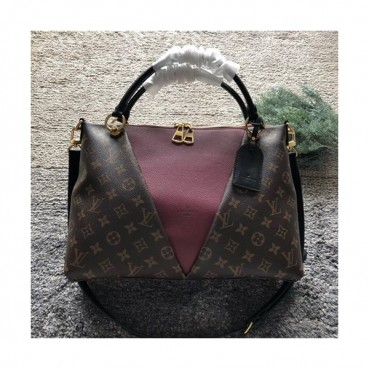 Louis Vuitton MonogramV Tote Shoulder Bag,36cm - 루이비통 모노그램 브이 토트숄더백,M43966,LOUB0347, 36cm,브라운+와인