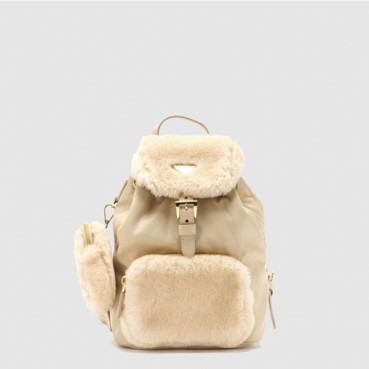 프라다 여성 시어링 리나일론 백팩 1BZ074 - Prada Womens Shearling Re