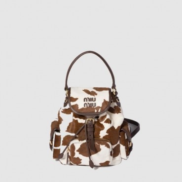 미우미우 여성 프린트 가죽 백팩 - MiuMiu Womens Printed Leather Backpack 