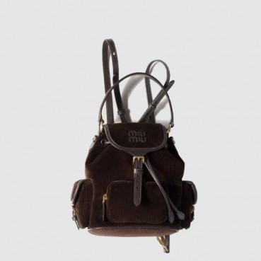미우미우 여성 코듀로이 백팩 - MiuMiu Womens Corduroy Backpack 