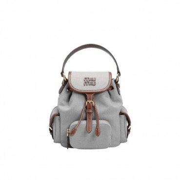 미우미우 여성 캔버스 및 가죽 백팩 - MiuMiu Womens Canvas and Leather Backpack 