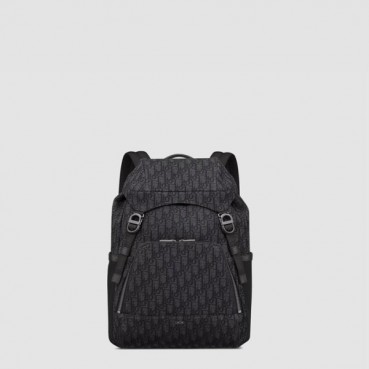 디올 남성 오블리크 블랙 백팩 - Dior Mens Oblique Black Back Pack 