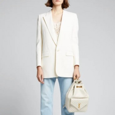 입생로랑 여성 화이트 백팩 - Saint Laurent Womens White Back Pack 