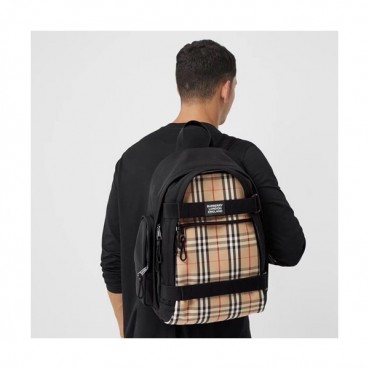 Burberry 2020 Nylon Mens Back Pack , 32cm - 버버리 2020 나일론 남성용 백팩 ,BURB0468,32cm,베이지블랙