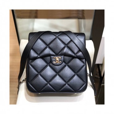 Chanel 2019 Leather Back Pack,26CM - 샤넬 2019 레더 여성용 백팩, CHAB1396,26CM,블랙
