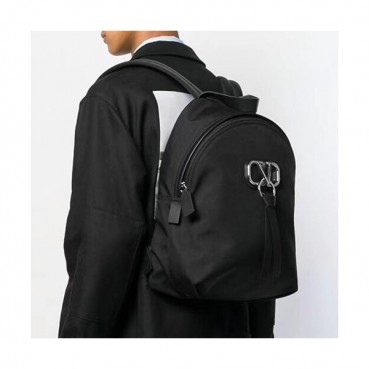 Valentino 2019 Vring Nylon Back Pack,42cm - 발렌티노 2019 브이링 나일론 남여공용 백팩,VTB0900,42cm,블랙