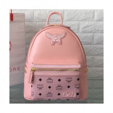 MCM 2019 Leather & Visetos Back Pack,26/34cm - 엠씨엠 2019  레더 & 비세토스 여성용 백팩 MCMB0362,26/34cm,핑크