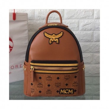 MCM 2019 Leather & Visetos Back Pack,26/34cm - 엠씨엠 2019  레더 & 비세토스 여성용 백팩 MCMB0361,26/34cm,브라운