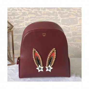 MCM 2019 Leather Back Pack,25/30cm - 엠씨엠 2019 레더 여성용 백팩 MCMB0358, 25/30cm,와인