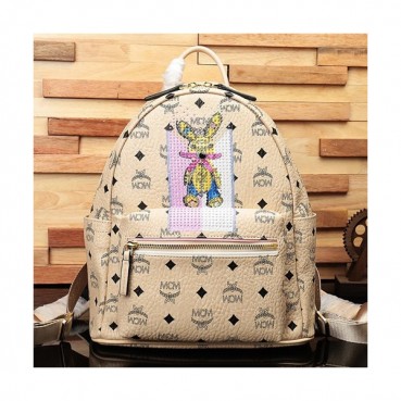 MCM 2019 Visetos Back Pack,21/26cm - 엠씨엠 2019 베세토스 여성용 백팩 MCMB0354, 21/26cm,베이지
