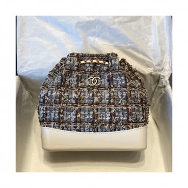 Chanel 2019 Gabrielle Leather & Tweed Back Pack ,23CM - 샤넬 2019 가브리엘 레더 & 트위드 백팩,CHAB1260,23CM,화이트
