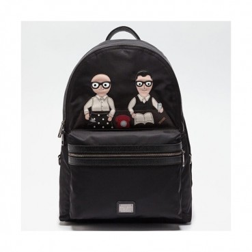 Dolce&Gabbana 2019 Nylon & Leather Back Pack ,42CM - 돌체 앤 가바나 2019 나일론&레더 남성용 백팩, DGB0141 ,42cm,블랙