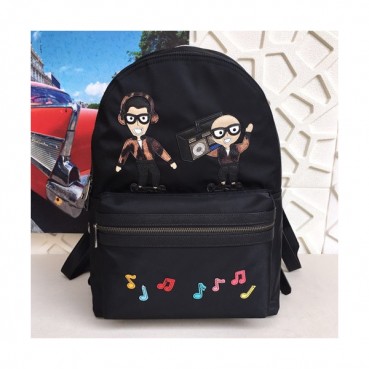 Dolce&Gabbana 2019 Nylon & Leather Back Pack ,42CM - 돌체 앤 가바나 2019 나일론&레더 남성용 백팩, DGB0140 ,42cm,블랙
