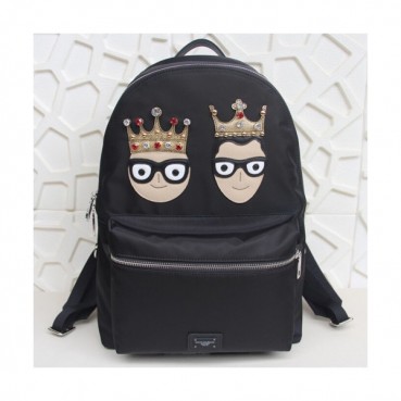 Dolce&Gabbana 2019 Nylon & Leather Back Pack ,42CM - 돌체 앤 가바나 2019 나일론&레더 남성용 백팩, DGB0136 ,42cm,블랙
