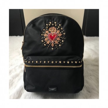 Dolce&Gabbana 2019 Nylon & Leather Back Pack ,42CM - 돌체 앤 가바나 2019 나일론 & 레더 남성용 백팩, DGB0130 ,42cm,블랙