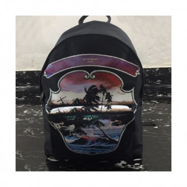 Givenchy 2019 Canvas & Leather Back Pack,41cm - 지방시 2019 캔버스 & 레더 남여공용 백팩 GVB0282,41cm,블랙