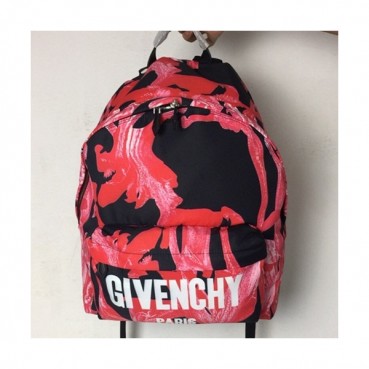 Givenchy 2019 Canvas & Leather Back Pack,41cm - 지방시 2019 캔버스 & 레더 남여공용 백팩 GVB0272,41cm,블랙+레드